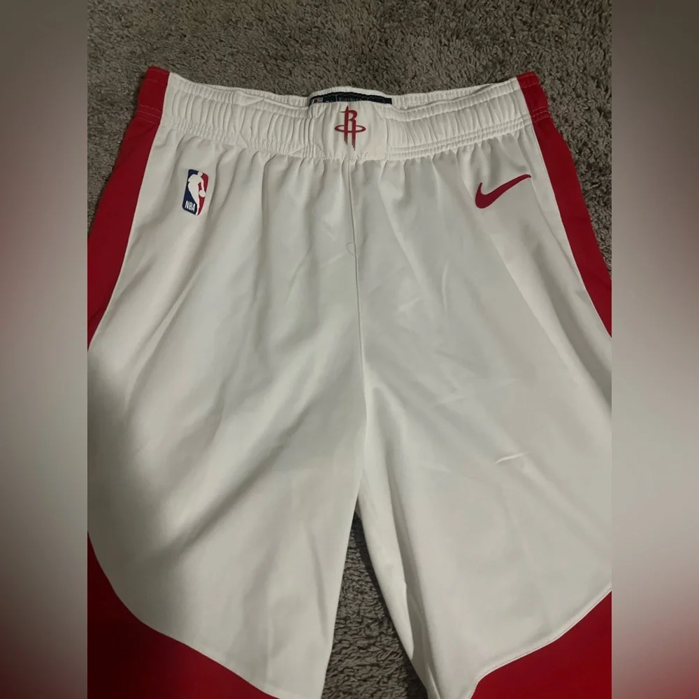 Houston Rockets Team Issued Nike Authentic Short White Size 38 - Picture 2 of 6